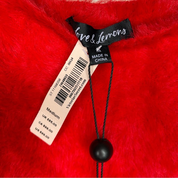 NWT For Love & Lemons x Victoria’s Secret Beautiful Red Slip Dress size M - Picture 9 of 11